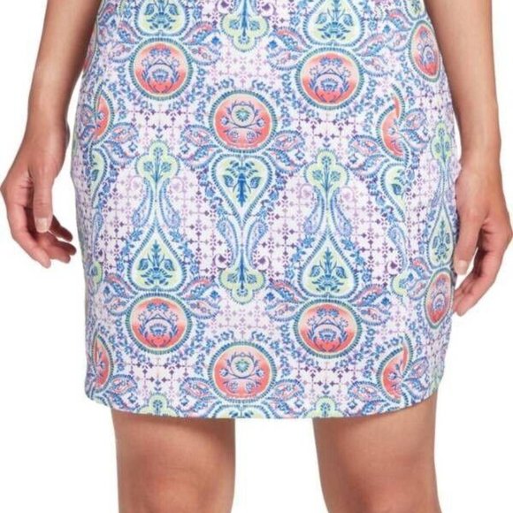 NWT Lady Hagen High Waisted Skort Skirt Shorts Golf Stretch Purple Paisley - Picture 2 of 3